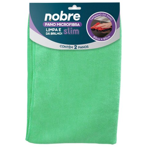 Pano de Microfibra 60x80cm Pacote 2 Unid. Verde Slim - Nobre