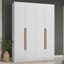 Ver imagem 1 de Guarda-Roupa Solteiro 4 Portas Batentes Branco/Branco/Rustic Saturno Madesa