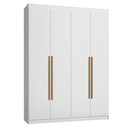 Ver imagem 2 de Guarda-Roupa Solteiro 4 Portas Batentes Branco/Branco/Rustic Saturno Madesa