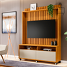 Estante Rack P/ Tv 50" Home Ripado Estilos 1,45cm C/ Rodizio:naturale/ Off - 2