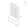 Estante Rack P/ Tv 50" Home Ripado Estilos 1,45cm C/ Rodizio:naturale/ Off - 3