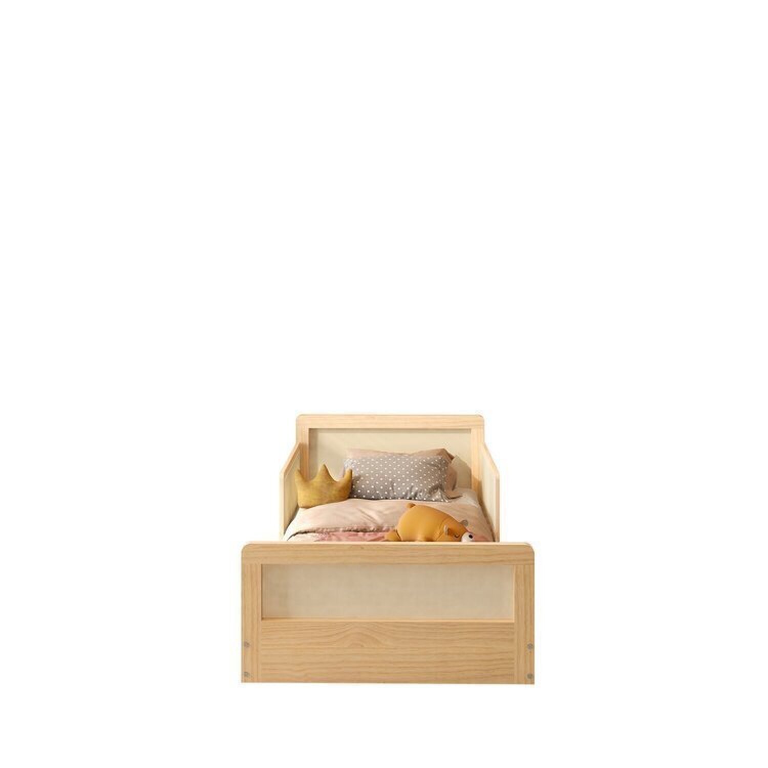 Cama Infantil Solteiro Montessoriano Lift em Madeira Maciça com Rattan 2 Grades Casatema - 8