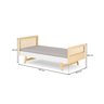 Cama Infantil Solteiro Montessoriano Lift em Madeira Maciça com Rattan 2 Grades Casatema - 14