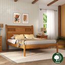 Ver imagem 1 de Cama Veneziana 1,40 Madeira Maciça Marrom/Mogno Mel