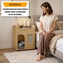 Ver mais imagens de Mesa de Cabeceira com Espaço Pet Multifuncional com Tomada e Tela Plástica para Quarto Malta Marrom