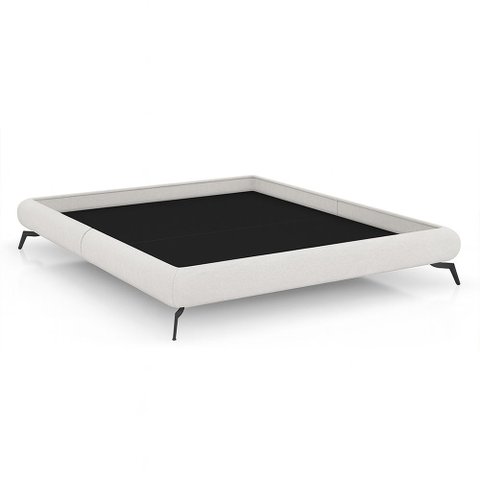 Cama Casal Japonesa Pés Alumínio Haru Bouclé Off White - Sallar Home