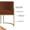 Kit 6 Poltronas Decorativa Sala de Estar Luana Base Gold Suede Terracota - Montanaris Decor MD MONTA - 6