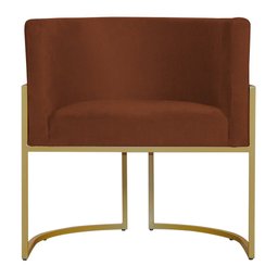 Kit 6 Poltronas Decorativa Sala de Estar Luana Base Gold Suede Terracota - Montanaris Decor MD MONTA - 2
