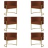 Kit 6 Poltronas Decorativa Sala de Estar Luana Base Gold Suede Terracota - Montanaris Decor MD MONTA - 1