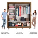 Ver imagem 4 de Guarda-Roupa Casal Madesa Mônaco 3 Portas de Correr com Pés Rustic Cor:Rustic