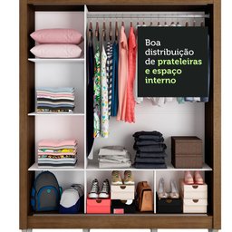 Guarda-Roupa Casal Madesa Mônaco 3 Portas de Correr com Pés Rustic Cor:Rustic - 6