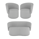 Ver imagem 1 de Kit 2 Poltronas + Sofá 2 Lugares Bouclê Luxo - Balaqui Decor Cor:boucle Cinza