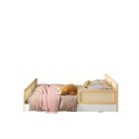 Ver imagem 3 de Cama Montessoriano Casal Lift em Madeira Maciça com Rattan 1 Grade Casatema MadeiraOriginals Bege/Branco/Marrom