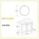 Ver imagem 4 de Conjunto de Banheiro Suspenso Paris, Espelheira, Tampo e Cuba em Mármore Sintético