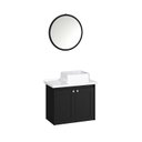 Ver imagem 2 de Conjunto de Banheiro Suspenso Paris, Espelheira, Tampo e Cuba em Mármore Sintético