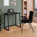 Ver imagem 1 de Mesa de Estudo Portátil Quarto Sala Dobrável em Aço Fit Preto