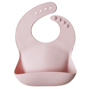 Babador Cata-migalha de Silicone Rosa Mushie