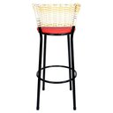 Ver imagem 3 de Banqueta Alta Ratan Hawai Preta Palha  