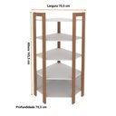 Ver imagem 3 de Armário Estante de Canto 4 Prateleiras e 1 Nicho Az1020 Tecnomobili Amêndoa/branco