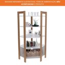 Ver imagem 5 de Armário Estante de Canto 4 Prateleiras e 1 Nicho Az1020 Tecnomobili Amêndoa/branco