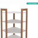 Ver imagem 4 de Armário Estante de Canto 4 Prateleiras e 1 Nicho Az1020 Tecnomobili Amêndoa/branco