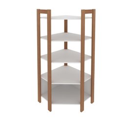 Armário Estante de Canto 4 Prateleiras e 1 Nicho Az1020 Tecnomobili Amêndoa/branco - 2