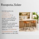 Ver imagem 4 de Conjunto 2 Banquetas Nobre Alta Pés de Aço Moderno Assento e Encosto Estofado em Corino