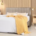 Ver imagem 1 de Cabeceira Cama Box Queen Estofada Havai Linho Bege