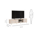Ver imagem 3 de Conjunto com Bancada Ariana e Painel Ripado 275cm Trento Sala de Estar Off White Freijó DJ Móveis