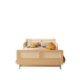 Cama Montessoriano Casal Lift em Madeira Maciça com Rattan 2 Grades Casatema - 7