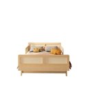 Ver imagem 7 de Cama Montessoriano Casal Lift em Madeira Maciça com Rattan 2 Grades Casatema MadeiraOriginals Bege/Branco/Marrom