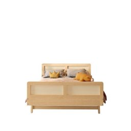 Cama Montessoriano Casal Lift em Madeira Maciça com Rattan 2 Grades Casatema - 12
