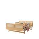 Ver imagem 6 de Cama Montessoriano Casal Lift em Madeira Maciça com Rattan 2 Grades Casatema MadeiraOriginals Bege/Branco/Marrom