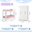 Ver imagem 3 de Quarto Infantil Completo com Guarda-Roupa e Beliche Théo Branco