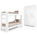 Ver imagem 2 de Quarto Infantil Completo com Guarda-Roupa e Beliche Théo Branco