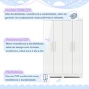 Ver imagem 4 de Quarto Infantil Completo com Guarda-Roupa e Beliche Théo Branco
