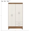 Ver imagem 3 de Kit Guarda Roupa Solteiro 4 Portas Astro Cômoda Astral - Amêndola Touch/off White