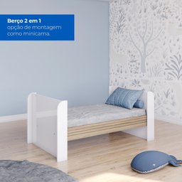 Conjunto Quarto de Bebê Completo Berço 2 em 1, Guarda-roupa e Cômoda Sophia - 10
