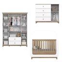 Ver imagem 5 de Conjunto Quarto de Bebê Berço 2 em 1, Guarda-Roupa e Cômoda Sophia Espresso Móveis Branco/Jequitiba