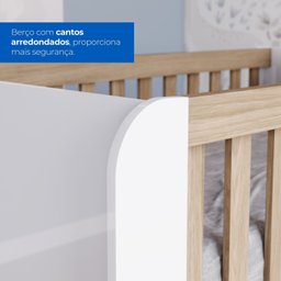 Conjunto Quarto de Bebê Completo Berço 2 em 1, Guarda-roupa e Cômoda Sophia - 12