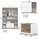 Ver imagem 4 de Conjunto Quarto de Bebê Berço 2 em 1, Guarda-Roupa e Cômoda Sophia Espresso Móveis Branco/Jequitiba