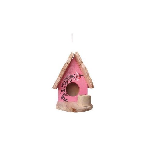 Mini Chalé de Passarinho Feito de Madeira  para Decoração  Casa -Decoração