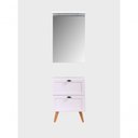 Ver imagem 1 de Gabinete para Banheiro Milano com Tampo e Espelho LED 3 Gavetas MDF 60cm Branco On Móveis
