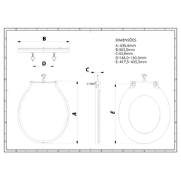Assento Tampa para Vaso Sanitário Oval Especial Berllart Bege Durín - 3