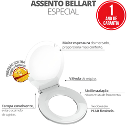 Assento Tampa para Vaso Sanitário Oval Especial Berllart Bege Durín - 2