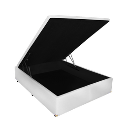 Cama Box Bau Solteirão 1,10 X 1,88 X 0,40 Inteiriço Premium Corino Branco - 2