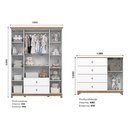 Ver imagem 5 de Conjunto Quarto de Bebê Guarda-Roupa e Cômoda Sophia Espresso Móveis Branco/Jequitiba