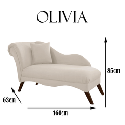 Recamier Divã Sofá Olivia Psicologia Consultório Suede Bege - Dl Decor - 3