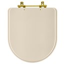 Ver imagem 1 de Assento Sanitário Carrara Amendoa para Vaso Deca com Ferragem Dourada