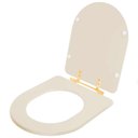 Ver imagem 2 de Assento Sanitário Carrara Amendoa para Vaso Deca com Ferragem Dourada